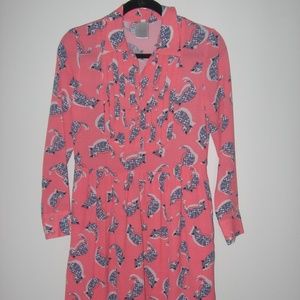 PAUL & JOE SISTER Pink Poly w/Kittens Dress 36